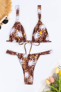 Palmera Printed Triangle Tie Back Bikini Set
