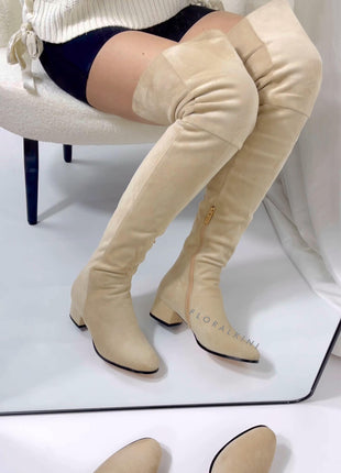 Faux Suede Over-The-Knee Thigh High Flat Boots