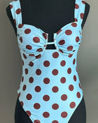 Polka Dot Underwire Push-Up One Piece Swimsuit