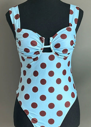 Polka Dot Underwire Push-Up One Piece Swimsuit