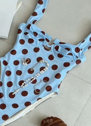 Polka Dot Underwire Push-Up One Piece Swimsuit