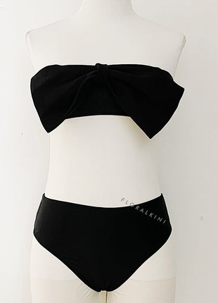 Bow Bandeau High Waisted Bikini Set