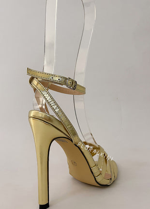 Strappy Open Pointed Toe Stiletto Heeled Sandals