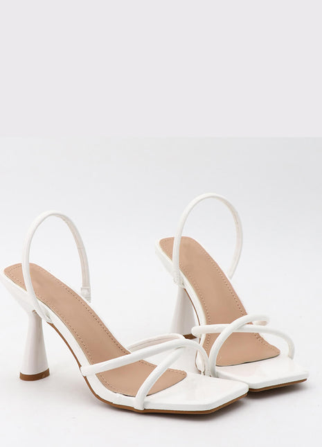 Wide Fit Faux Leather Cross Strap Slingback Heels