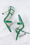 Green Faux Croc Stiletto Heels