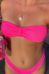 Hot Pink Crinkle Bikini Bottoms