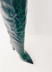 Python Effect Knee High Boots - Green – FloralKini