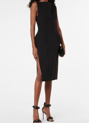 Faux Leather 'Bubble' Straps Pointed Toe Stiletto Heels - Black