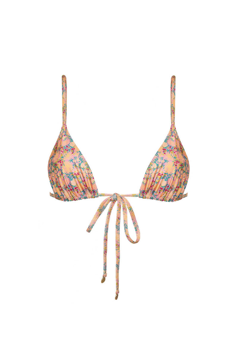 Floral Print Triangle Halter Tie Side Bikini Set