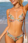 Floral Print Wire V Bra Bikini Set