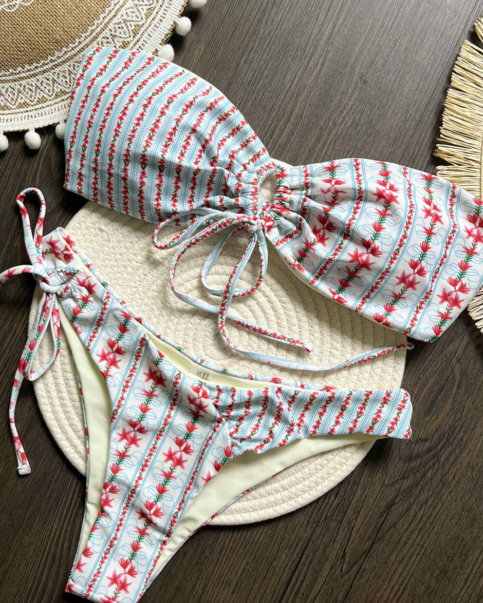 Lilia Wildflower Tie Bikini Set