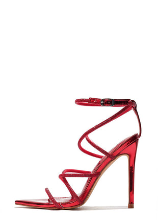 Diamante Embellished Strappy Pointed Toe High Heels