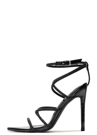 Diamante Embellished Strappy Pointed Toe High Heels