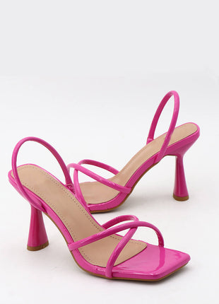 Wide Fit Faux Leather Cross Strap Slingback Heels