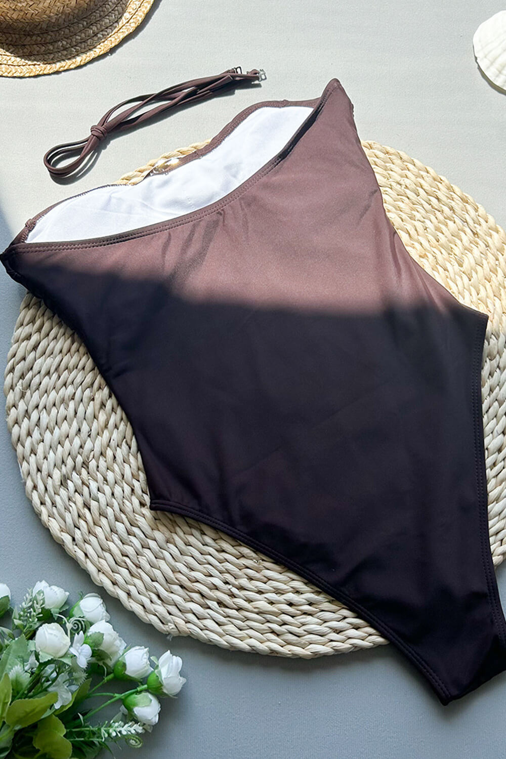 Lauris Couture Strapless Black & Gold One Piece Swimsuit