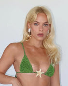 Shimmer Triangle Bralette Bikini Set With Stars Detailing