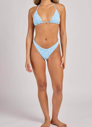 All-Over Floral Print Triangle Tie Side Bikini Set