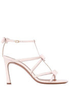 Bow-Detail Strappy Faux Leather Square Toe Sandals