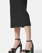 Metallic Open Square Toe Platform Block Heels