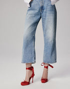 Bow-Detailed Satin Lace-Up Strappy Slingback Stiletto Pumps