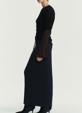 Black Knee High Kitten Heel Boots