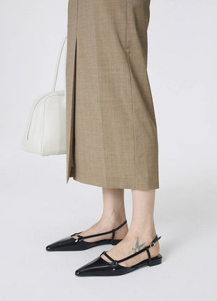 Faux Leather Pointed Toe Slingback Stiletto Heel Pumps