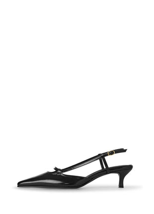 Faux Leather Pointed Toe Slingback Stiletto Heel Pumps