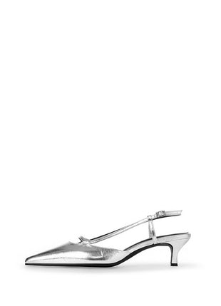 Faux Leather Pointed Toe Slingback Stiletto Heel Pumps