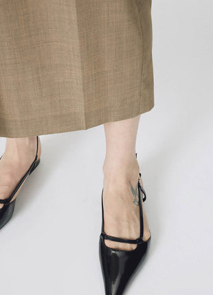 Faux Leather Pointed Toe Slingback Stiletto Heel Pumps