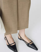 Faux Leather Pointed Toe Slingback Stiletto Heel Pumps