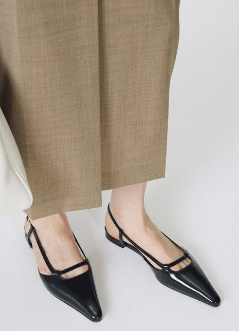 Faux Leather Pointed Toe Slingback Stiletto Heel Pumps