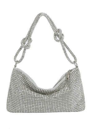 Diamante Rhinestone Knotted Hobo Shoulder Bag