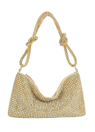 Diamante Rhinestone Knotted Hobo Shoulder Bag
