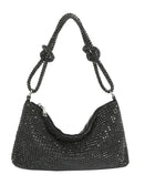 Diamante Rhinestone Knotted Hobo Shoulder Bag