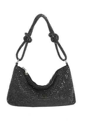 Diamante Rhinestone Knotted Hobo Shoulder Bag