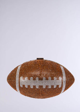 Rhinestone Football Evening Clutch With Straps