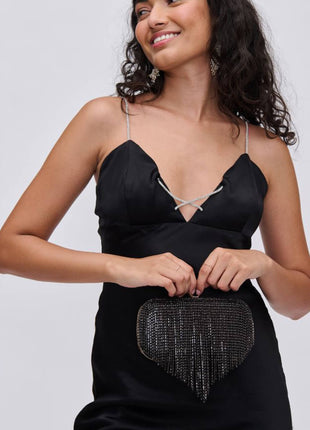 Rhinestone Fringe Evening Clutch