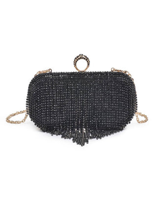 Rhinestone Fringe Evening Clutch