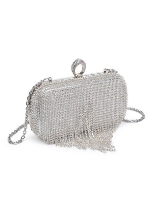 Rhinestone Fringe Evening Clutch