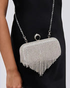 Rhinestone Fringe Evening Clutch