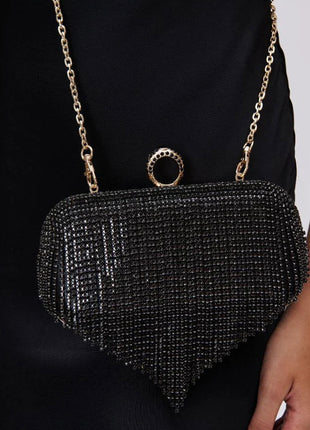 Rhinestone Fringe Evening Clutch