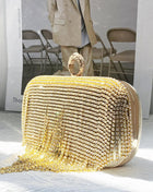 Rhinestone Fringe Evening Clutch