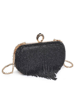 Rhinestone Fringe Evening Clutch