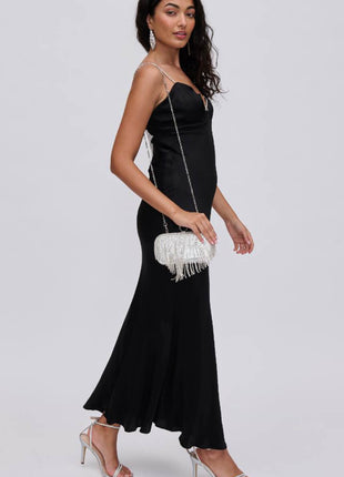 Rhinestone Fringe Evening Clutch