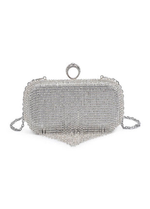 Rhinestone Fringe Evening Clutch