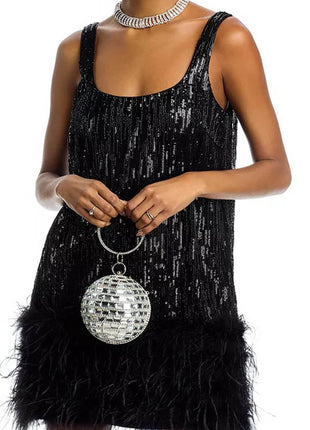 Rhinestone Disco Ball Evening Clutch Bag