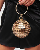 Rhinestone Disco Ball Evening Clutch Bag