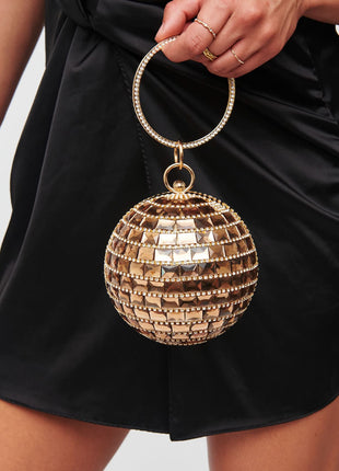 Rhinestone Disco Ball Evening Clutch Bag