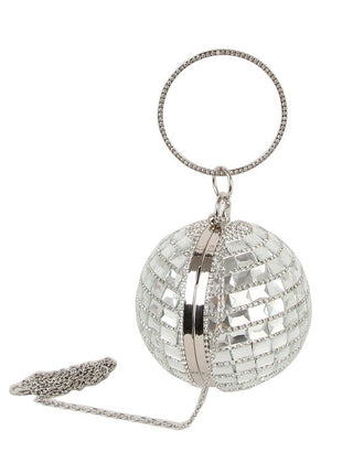 Rhinestone Disco Ball Evening Clutch Bag