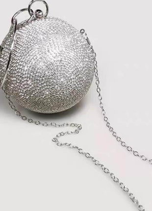 Rhinestone Embellished Disco Ball Evening Purse